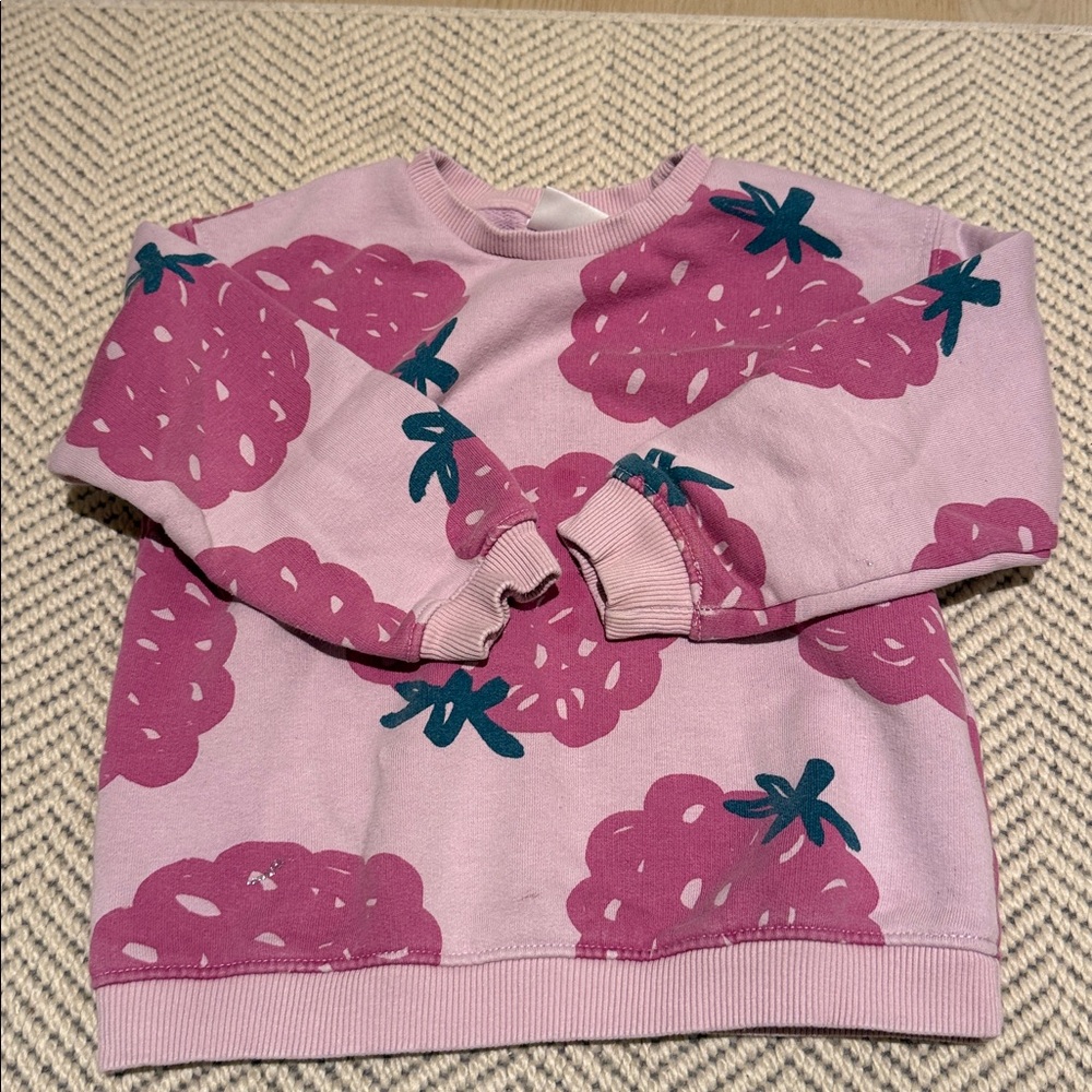 Zara Light Pink Sweatshirt with Strawberry Design